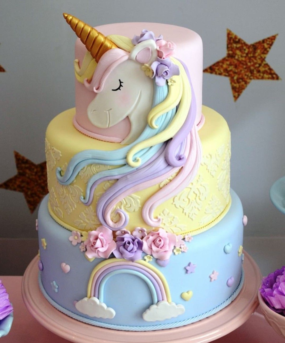 Fondant pasteles de unicornio
