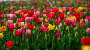 campo de flores tulipanes