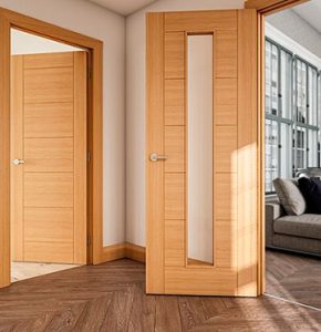 puerta de madera cruda para interiores